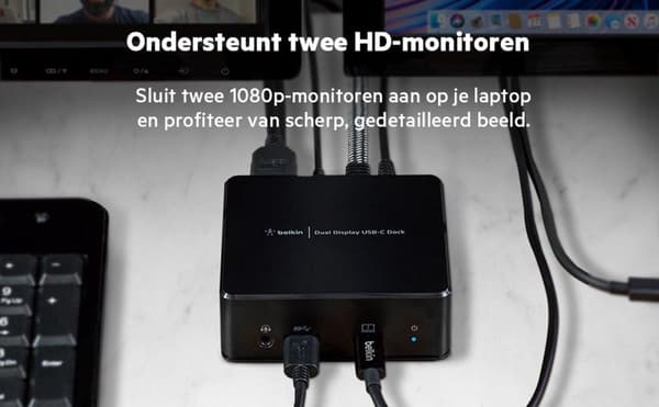 Belkin USB-C dockningsstation för dubbla skärmar - USB 3.2 Gen 1 (3.1 Gen 1) Typ-C - 3.5 mm - HDMI - RJ-45 - USB 3.2 Gen 1 (3.1 Gen 1) Typ-A - USB 3.2