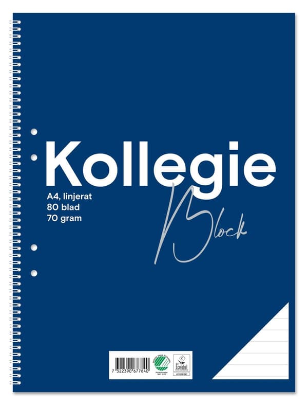Kollegieblock FW A4 70g 80bl linj 10st
