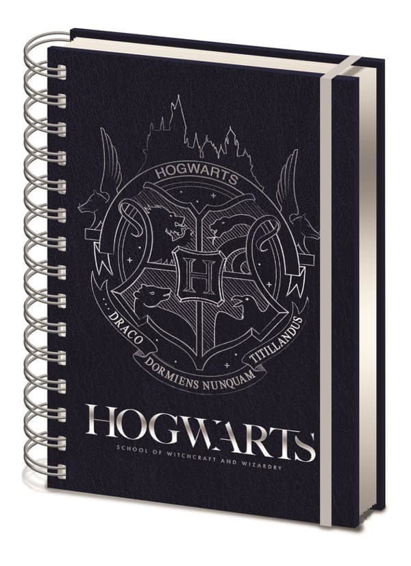 Harry Potter - Hogwarts Cobalt Steel Crest - A5 Premium anteckningsbok