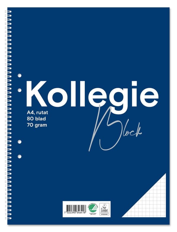 Kollegieblock FW A4 70g 80bl rut 10st