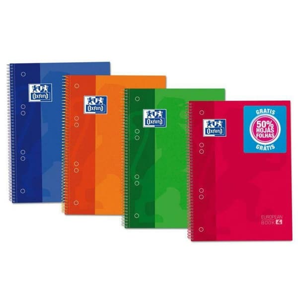 Notesbog Oxford European Book 4 Classic Perforeret mikro 180 Ark Multifarvet A5 5 Dele 120 Ark