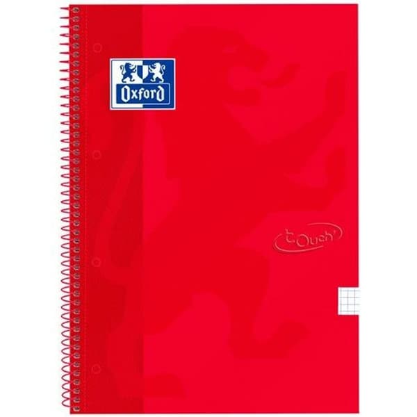Notesbog Oxford Touch Rød Din A4 5 Dele 80 Ark