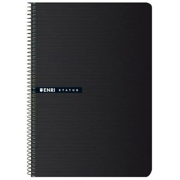 Notesbog ENRI Status 100 Ark A4 Sort (5 enheder)