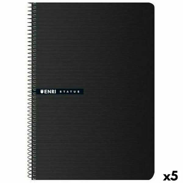 Notesbog ENRI Status 100 Ark A4 Sort (5 enheder)