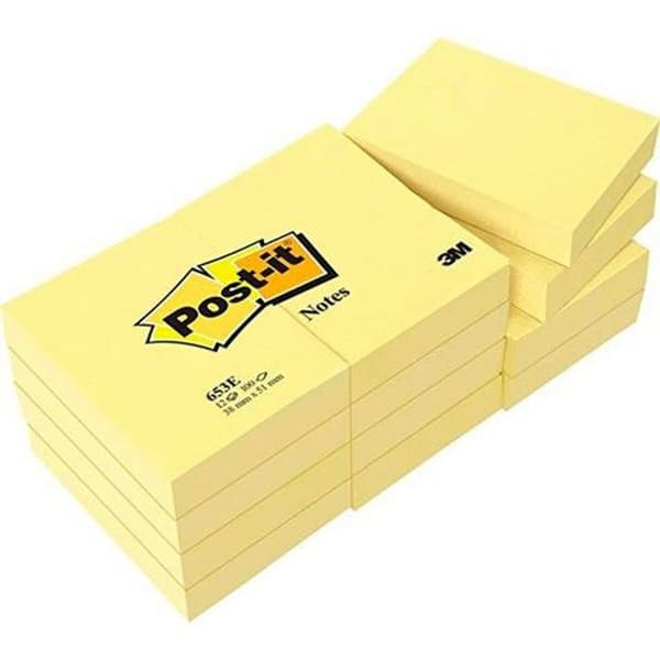 Notesblokken Post-it 38 x 51 mm Gul (15 enheder)