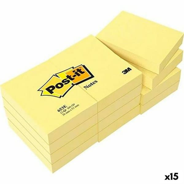 Notesblokken Post-it 38 x 51 mm Gul (15 enheder)