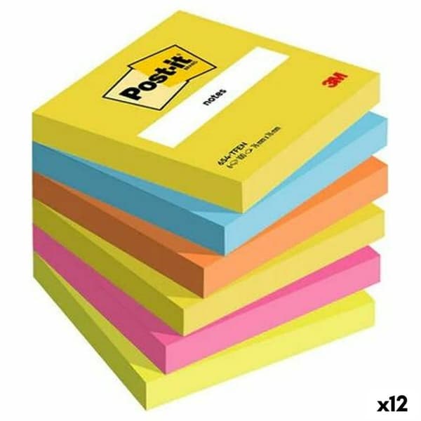 Notesblokken Post-it 76 x 76 mm Multifarvet 100 Ark (12 enheder)