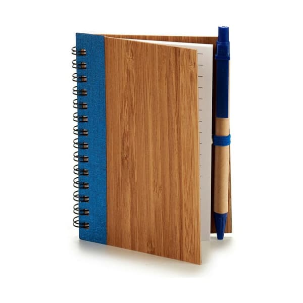Ringbind Bog med Kuglepen Bambus 1 x 13 x 10,5 cm (24 enheder)