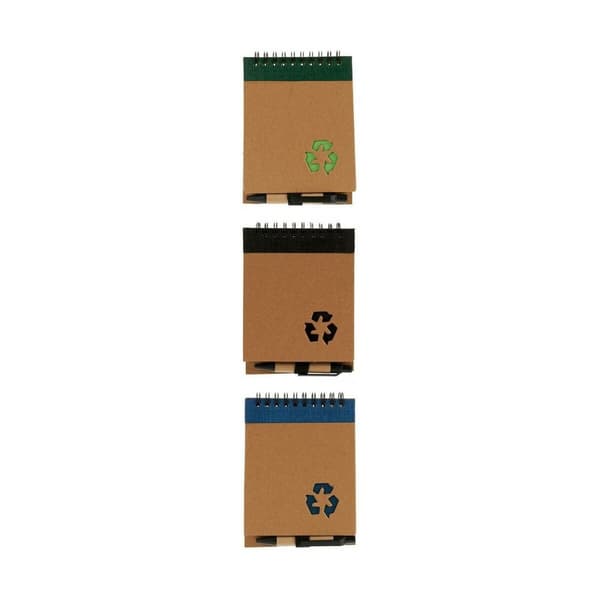 Ringbind Bog med Kuglepen Genbrugspap 1 x 10 x 13 cm (24 enheder)