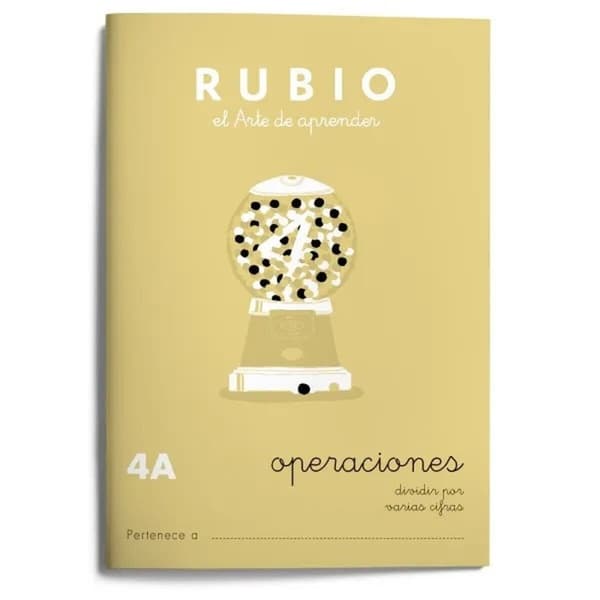 Matematikhæfte Rubio Nº4A A5 Spansk 20 Ark (10 enheder)
