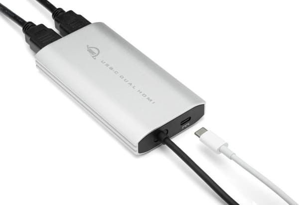 Other World Computing OWC - Videoadapter - 24 ben USB-C han til HDMI, USB-C (kun strøm) hun - sort, sølv - 4K support (OWCCADPDL2HDMI)