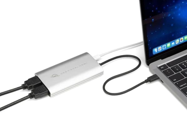 Other World Computing OWC - Videoadapter - 24 ben USB-C han til HDMI, USB-C (kun strøm) hun - sort, sølv - 4K support (OWCCADPDL2HDMI)