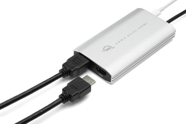Other World Computing OWC - Videoadapter - 24 ben USB-C han til HDMI, USB-C (kun strøm) hun - sort, sølv - 4K support (OWCCADPDL2HDMI)