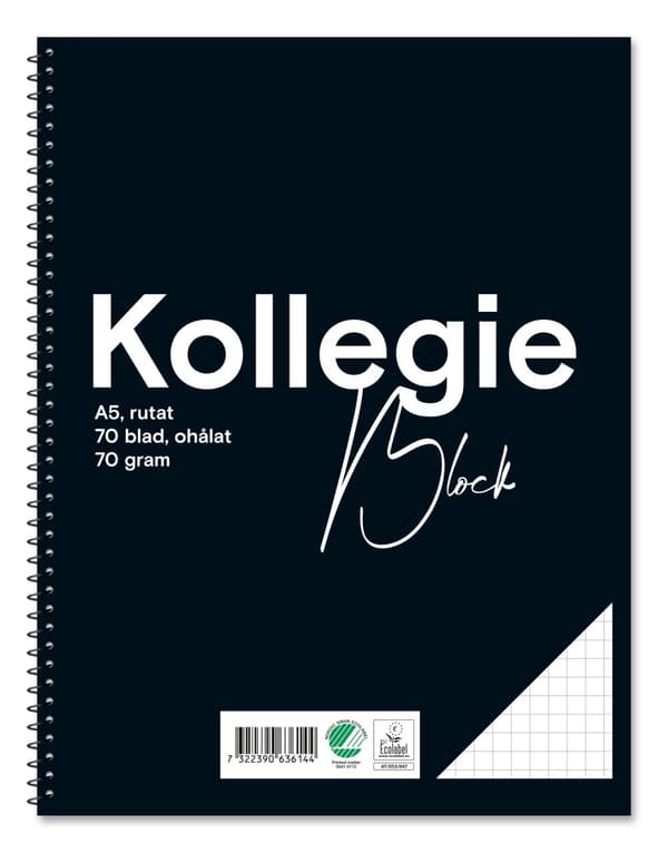 Kollegieblock FW A5 70g 70bl rut oh 5st