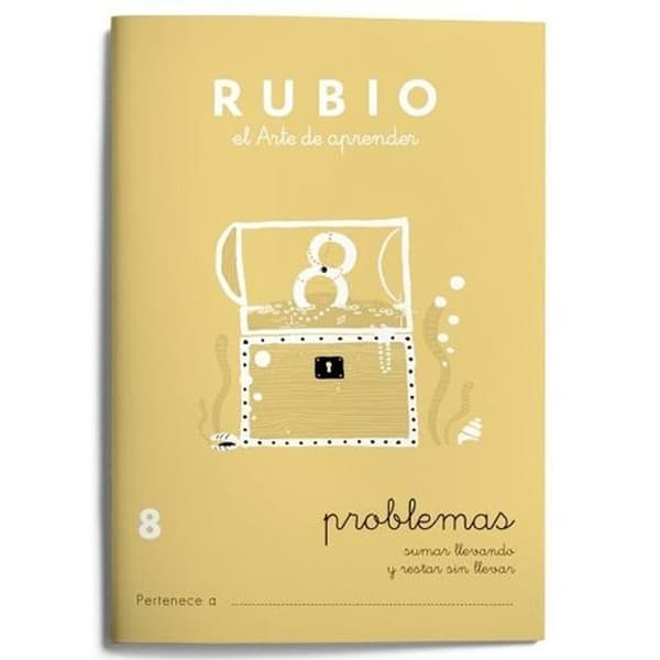 Matematikhæfte Rubio Nº 8 A5 Spansk 20 Ark (10 enheder)