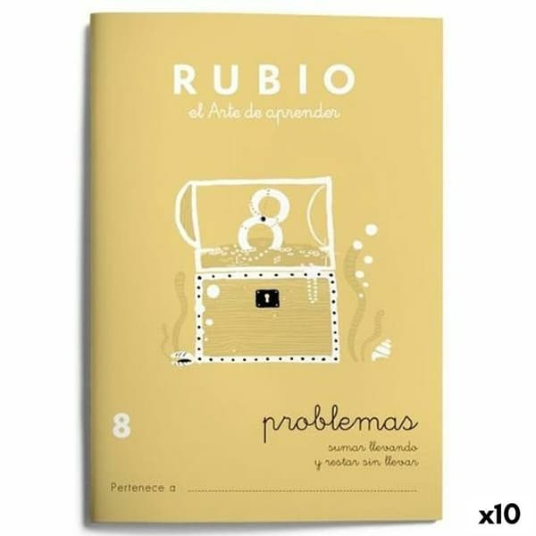 Matematikhæfte Rubio Nº 8 A5 Spansk 20 Ark (10 enheder)