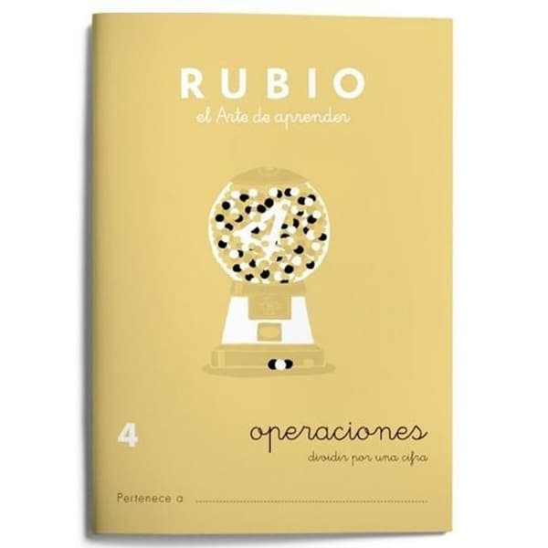 Matematikhæfte Rubio Nº 4 A5 Spansk 20 Ark (10 enheder)