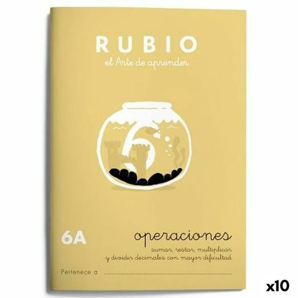 Matematikhæfte Rubio Nº 6A A5 Spansk 20 Ark (10 enheder)