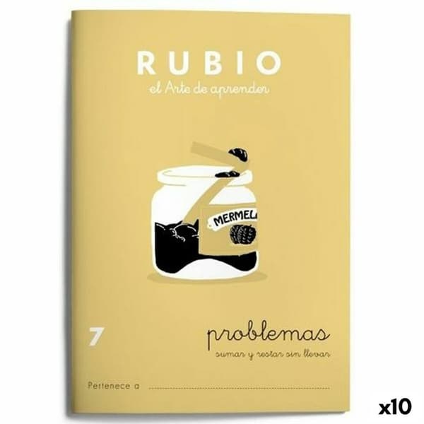 Matematikhæfte Rubio Nº 7 A5 Spansk 20 Ark (10 enheder)