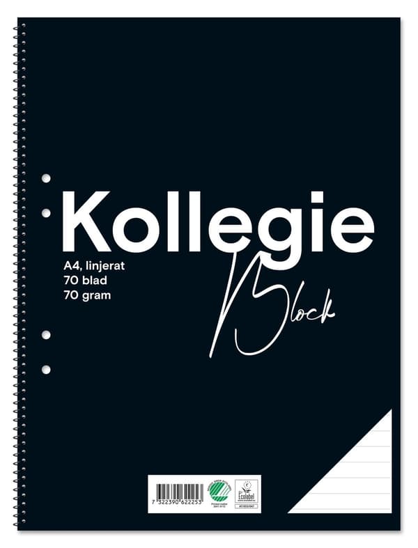 Kollegieblock FW A4 70g 70bl linj 10st