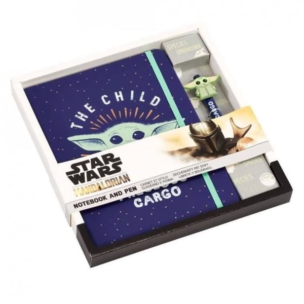 Anteckningsbok och penna - Star Wars - The Mandalorian - Svart - A5 - Blandat