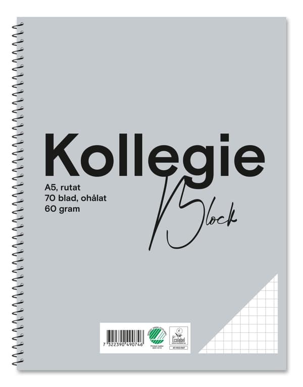 Kollegieblock FW A5 60g 70bl rut oh 5st