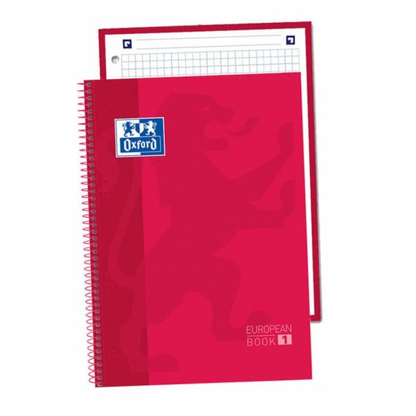 Notesbog Oxford Europeanbook 1 Rød A5 80 Ark (5 enheder)