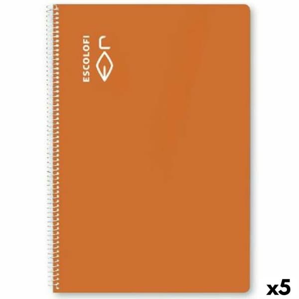 Notesbog ESCOLOFI Orange Din A4 50 Ark (5 enheder)
