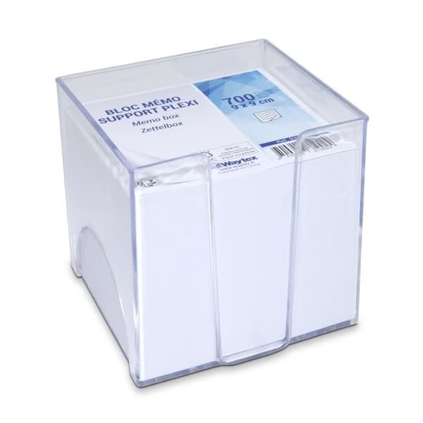 Memoblock - WAYTEX - 931150 - 700 ark - 9 x 9 cm - transparent plaststöd