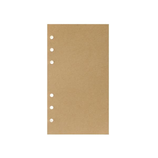 INF A6 80 ark 6-hullers binder refill papir til binder notesbog dagbog blank Brun