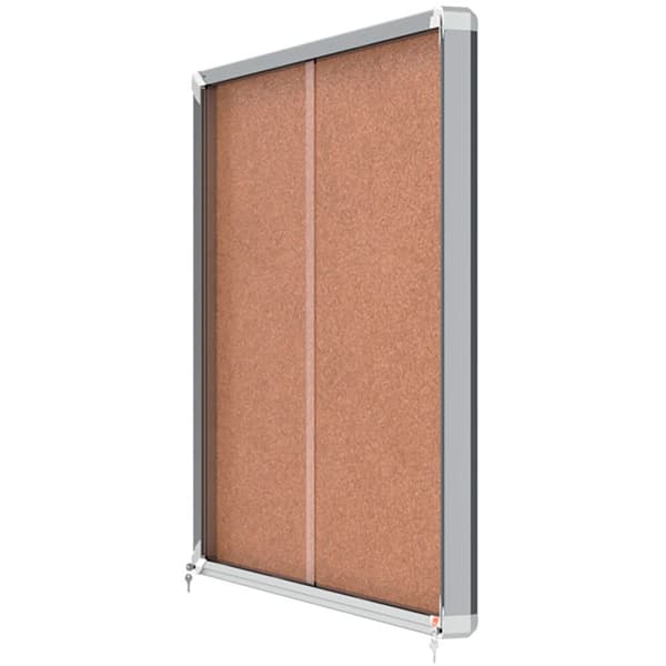Nobo Premium Plus 15xa4 Interior Interior Kork Overflade Vitrine Med Skydedør Beige