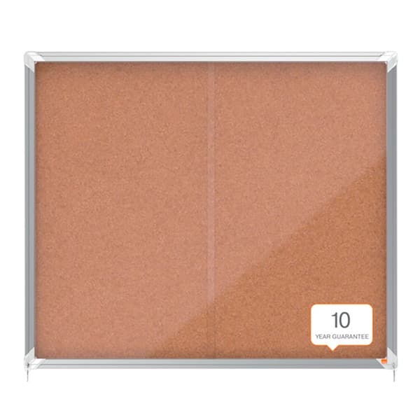 Nobo Premium Plus 15xa4 Interior Interior Kork Overflade Vitrine Med Skydedør Beige