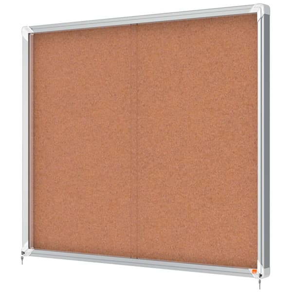 Nobo Premium Plus 15xa4 Interior Interior Kork Overflade Vitrine Med Skydedør Beige