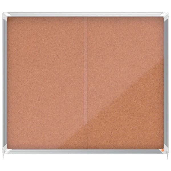Nobo Premium Plus 15xa4 Interior Interior Kork Overflade Vitrine Med Skydedør Beige
