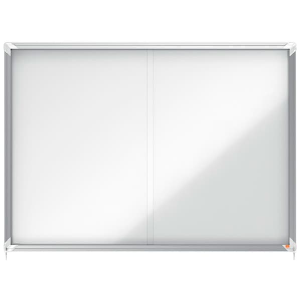 Nobo Premium Plus 18xa4 Interior Magnetisk Hvid Overflade Interior Vitrine Med Skydedør Transparent