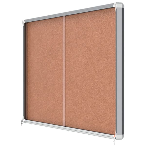 Nobo Premium Plus 27xa4 Interior Interior Korkkipintainen Näyttökotelo Liukuovella Beige