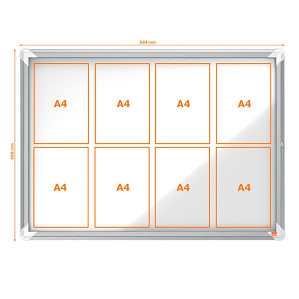 Nobo Ark Exteriör Vitrine Magnetisk Vit Bakgrund Premium Plus 8xa4