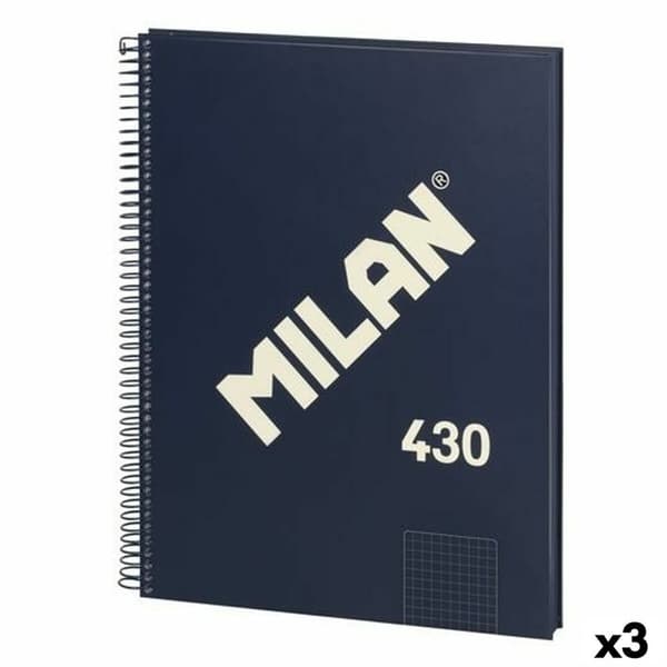 Notesbog Milan 430 Blå A4 80 Ark (3 enheder)