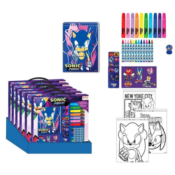 Sonic Prime colouring stationery set
