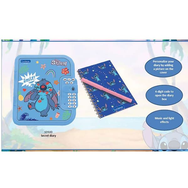 Lexibook Hemmelig Dagbog Electronic Disney Stitch With Secret Code Light And Sound Effects