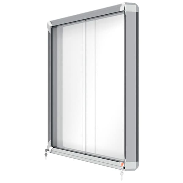 Nobo Premium Plus 8xa4 Interior Magnetisk Hvid Overflade Interior Vitrine Med Skydedør