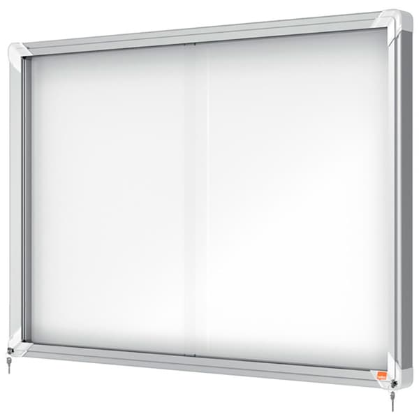 Nobo Premium Plus 8xa4 Interior Magnetisk Hvid Overflade Interior Vitrine Med Skydedør