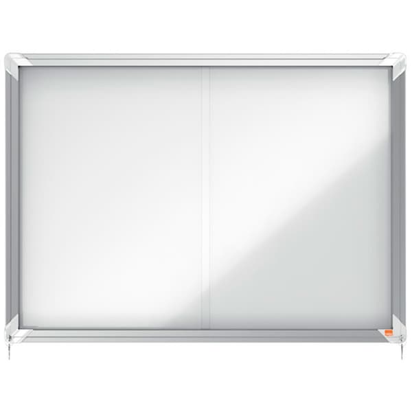 Nobo Premium Plus 8xa4 Interior Magnetisk Hvid Overflade Interior Vitrine Med Skydedør