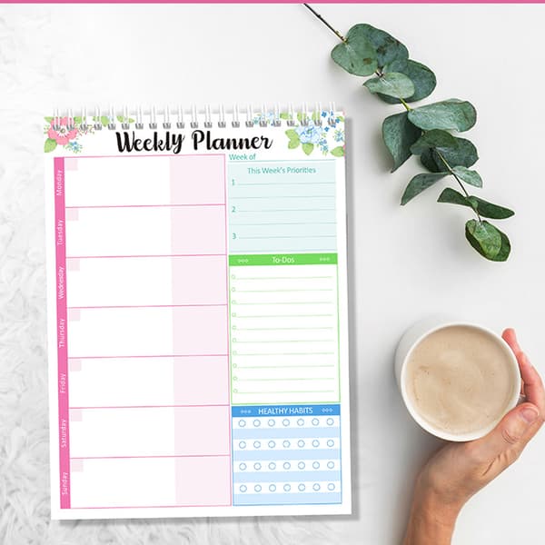 INF Ugeplanlægger D - PVC Double Coil Bound Agenda for Time Management