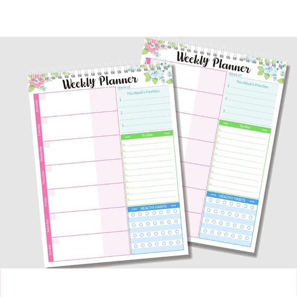 INF Veckoplanerare D - PVC Double Coil Bound Agenda för tidshantering