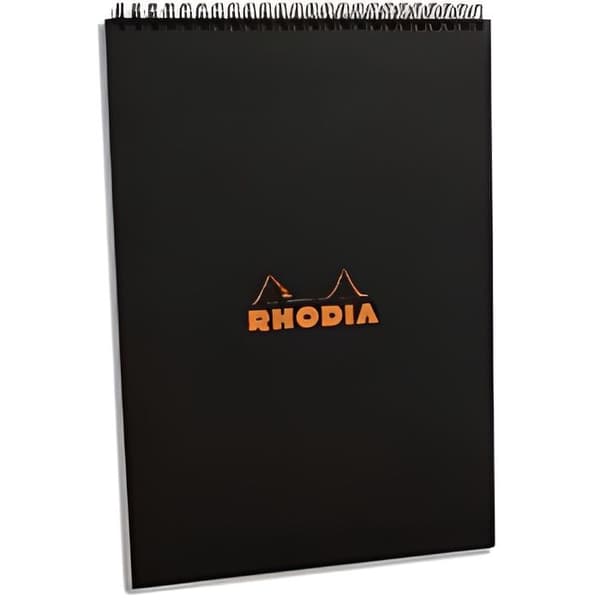 Bindblock - RHODIA - Svart omslag - 160 sidor - 80g velängpapper - Set om 5