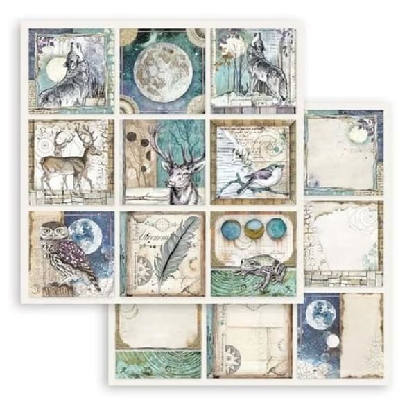 Set med 10 ark 'Cosmos Infinity' scrapbookingpapper från Stamperia (20,3x20,3 cm)