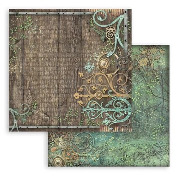 Scrapbookingpapper - STAMPERIA - Magic Forest Backgrounds - 10 ark - 20,3x20,3 cm - Blandat
