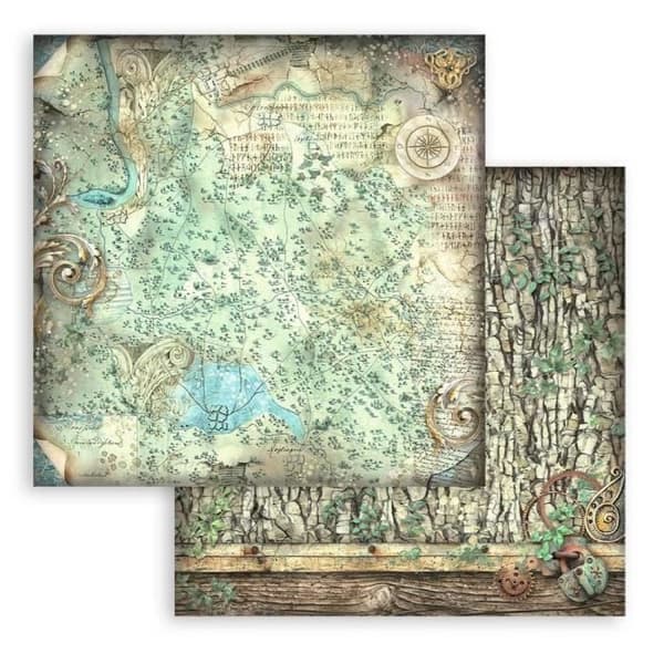 Scrapbookingpapper - STAMPERIA - Magic Forest Backgrounds - 10 ark - 20,3x20,3 cm - Blandat