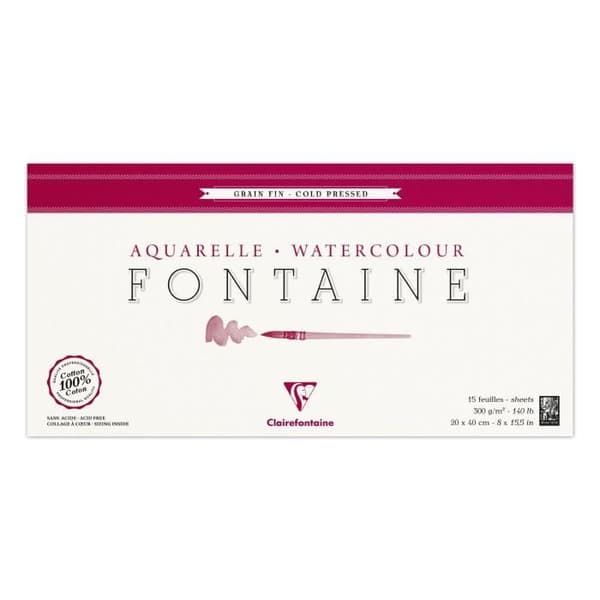 Fontaine block 15F finkorn 20x40 300g limmat på 4 sidor